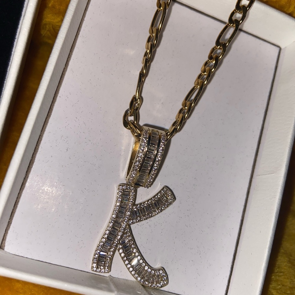 Gold Initial “K” necklace 🤍